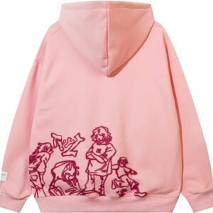 pink graphic hoodie
