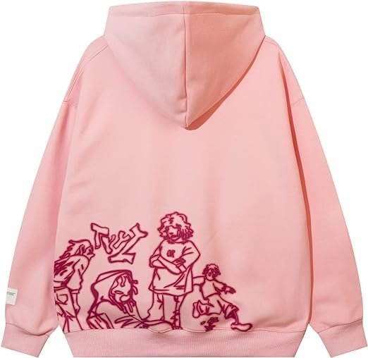 pink graphic hoodie