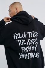 oversized skull heart graphic hoodie