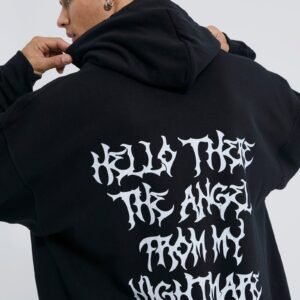 oversized skull heart graphic hoodie