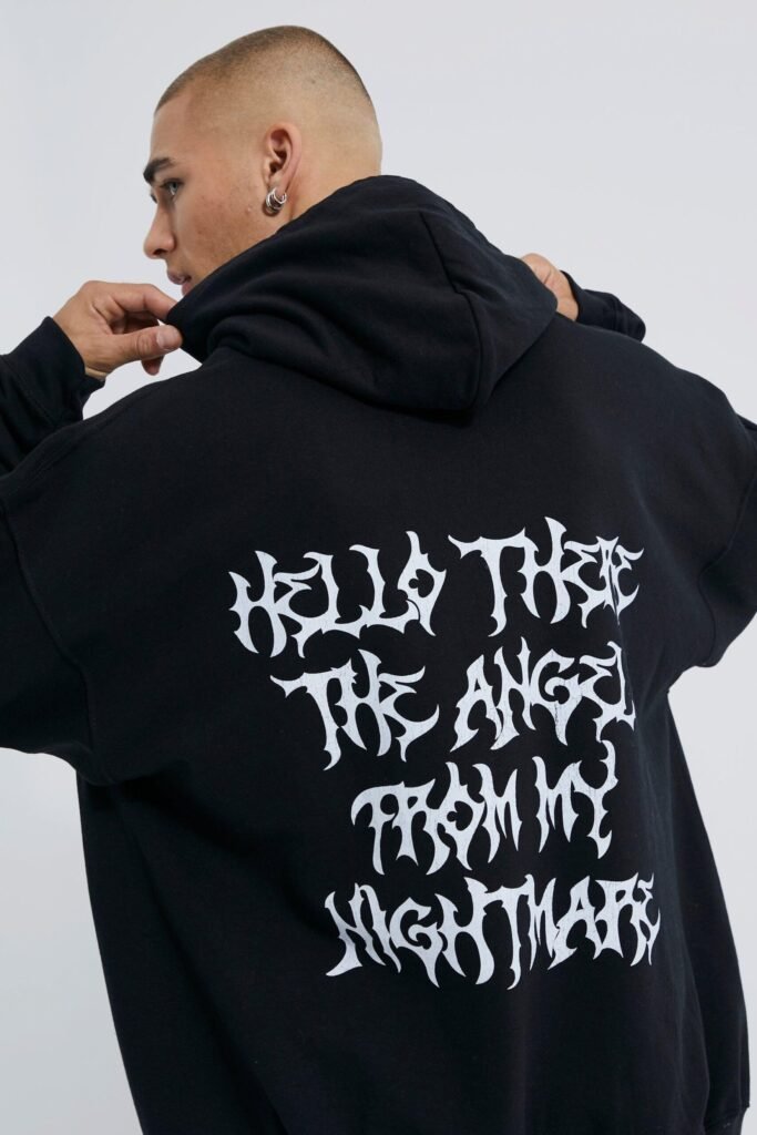 oversized skull heart graphic hoodie