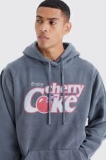 oversized cherry coke wash license hoodie