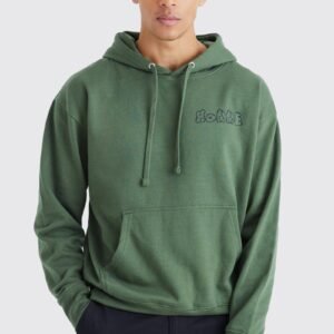 oversized homme bear graphic hoodie