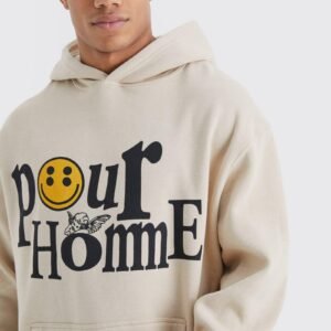 oversized homme graphic hoodie