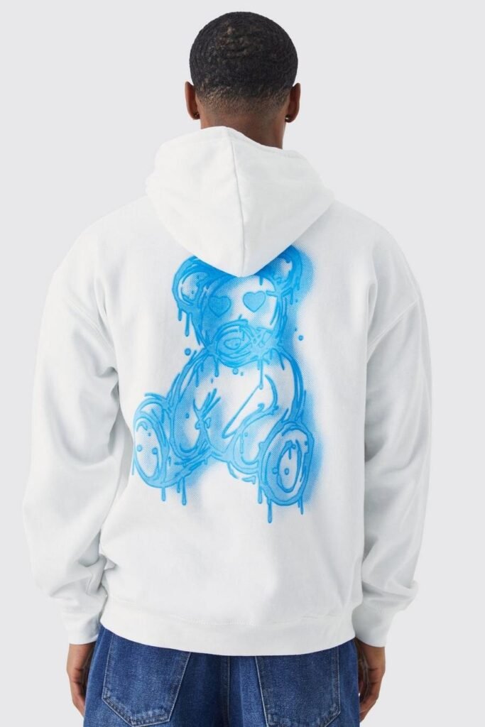 regular fit spray on teddy graphic hoodie 1.jpeg